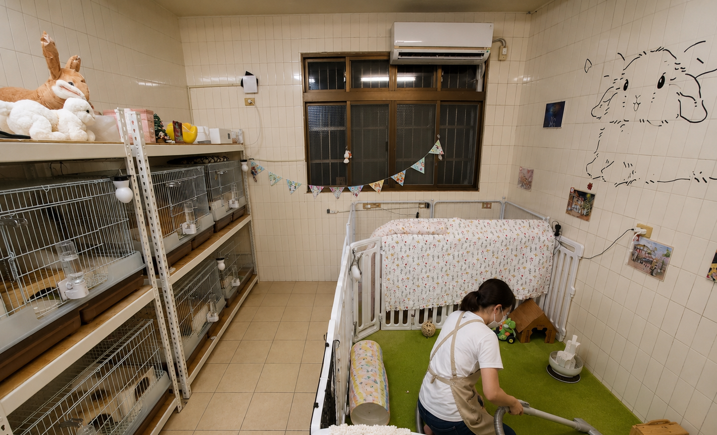 白兔會館兔兔日常觀察與居家輔助照護情境